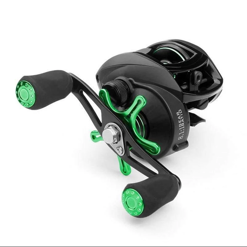 Baitcasting-Rollen Angelrolle mit Magnetbremse 8.1: 1 12 + 1 BB Spinning Angelrollen 8 kg Drag Links Rechts