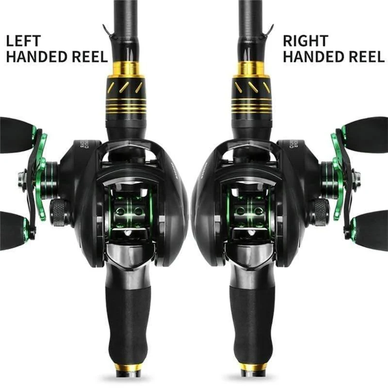 Baitcasting-Rollen Angelrolle mit Magnetbremse 8.1: 1 12 + 1 BB Spinning Angelrollen 8 kg Drag Links Rechts