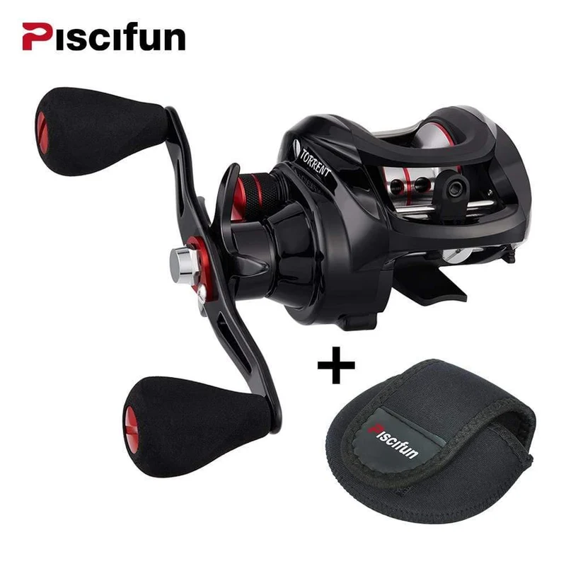 Torrent Baitcastingrolle mit Schutzhülle, 8.1 kg, Carbon-Drag, 7.1:1 Übersetzungsverhältnis, Salzwasser-/Süßwasser-Baitcaster-Angelrolle