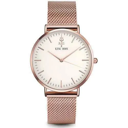 Damenuhr Damen Ultradünne Edelstahlband Quarz Armbanduhr Mode Weibliche Uhr Relogio
