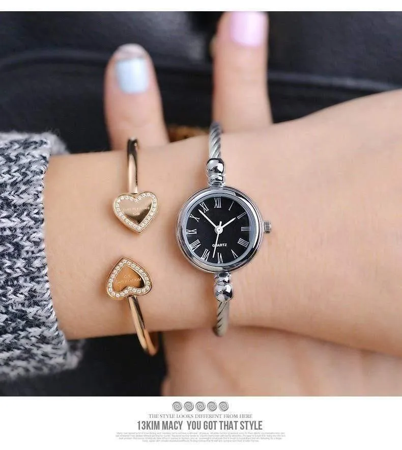Frauenuhren elegantes kleines Armband weibliche Uhr BGG Art und Weisemarke römisches Vorwahlknopf Retro- Damearmbanduhrgeschenk