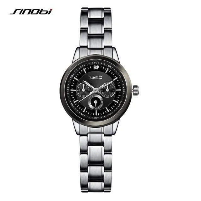 Damenuhr Elegante Marke Berühmte Luxus Silber Quarzuhren Damen Stahl Antike Genf Armbanduhren Relogio Geschenk