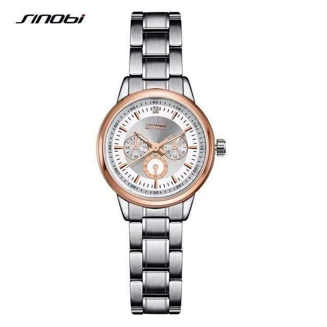 Damenuhr Elegante Marke Berühmte Luxus Silber Quarzuhren Damen Stahl Antike Genf Armbanduhren Relogio Geschenk
