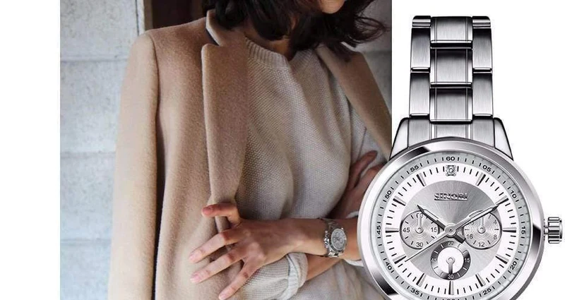 Damenuhr Elegante Marke Berühmte Luxus Silber Quarzuhren Damen Stahl Antike Genf Armbanduhren Relogio Geschenk
