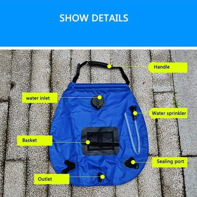 20L PVC Tragbare Outdoor Camping Dusche Wandern Wasser Tasche Wassertank Outdoor Wandern Solarenergie Beheizte Camp Dusche Taschen