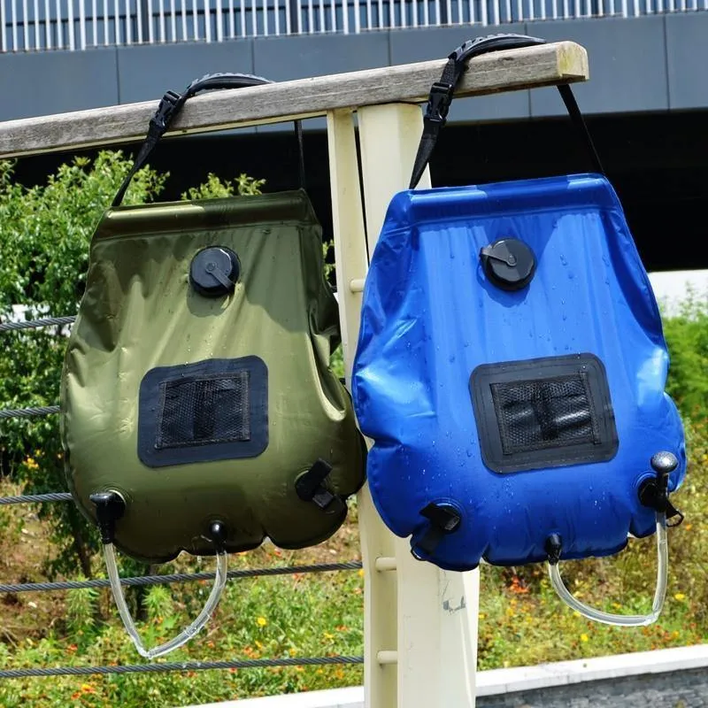 20L PVC Tragbare Outdoor Camping Dusche Wandern Wasser Tasche Wassertank Outdoor Wandern Solarenergie Beheizte Camp Dusche Taschen