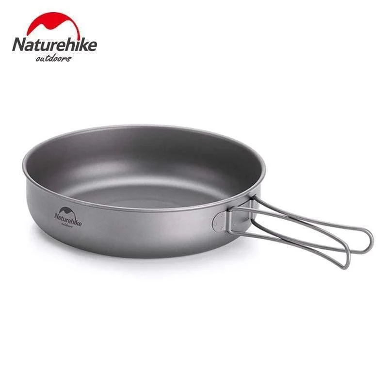 Titan Bratpfanne Schüssel Platte mit Klappgriff Ultraleicht Outdoor Camping Picknick Geschirr Geschirr