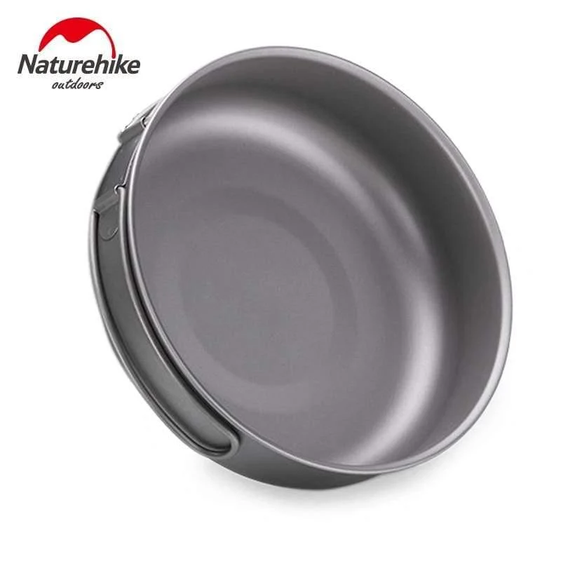 Titan Bratpfanne Schüssel Platte mit Klappgriff Ultraleicht Outdoor Camping Picknick Geschirr Geschirr