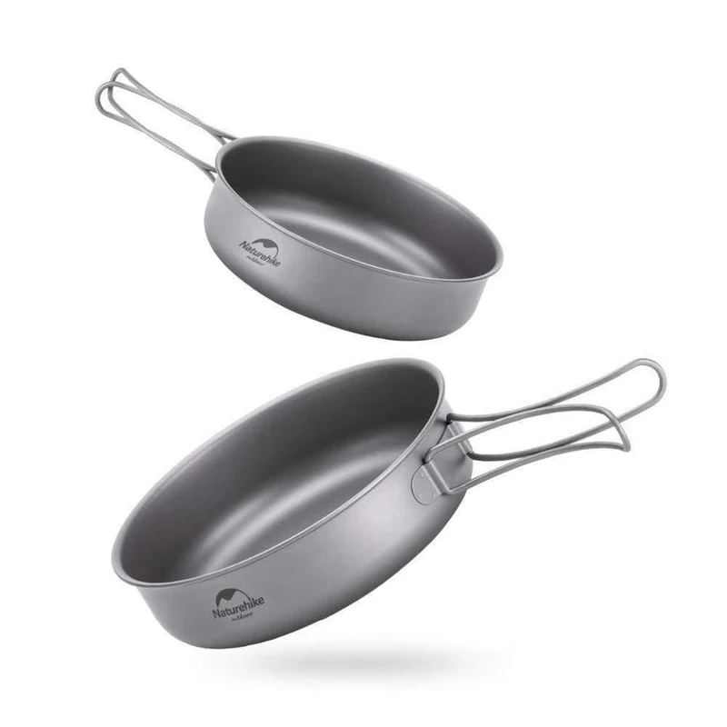 Titan Bratpfanne Schüssel Platte mit Klappgriff Ultraleicht Outdoor Camping Picknick Geschirr Geschirr