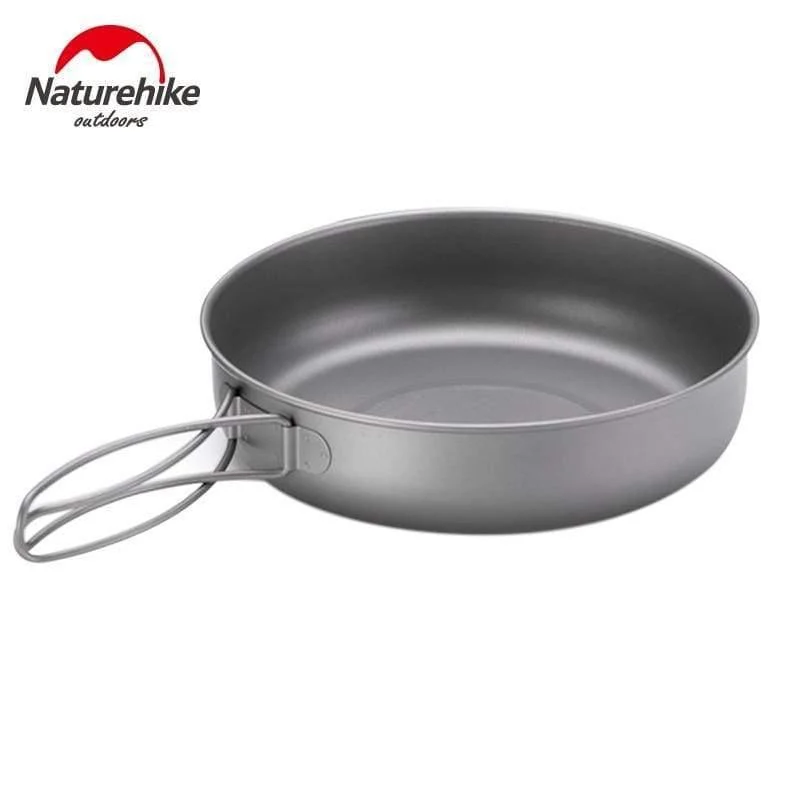 Titan Bratpfanne Schüssel Platte mit Klappgriff Ultraleicht Outdoor Camping Picknick Geschirr Geschirr
