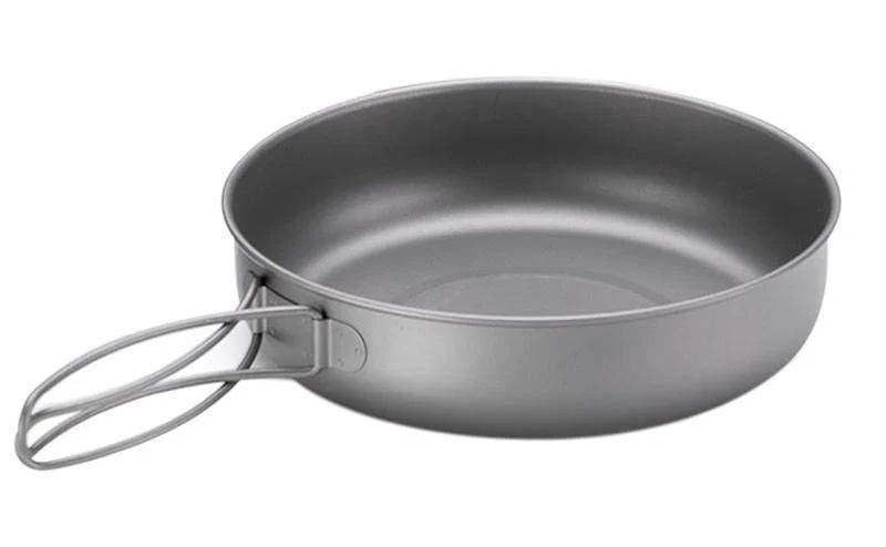 Titan Bratpfanne Schüssel Platte mit Klappgriff Ultraleicht Outdoor Camping Picknick Geschirr Geschirr