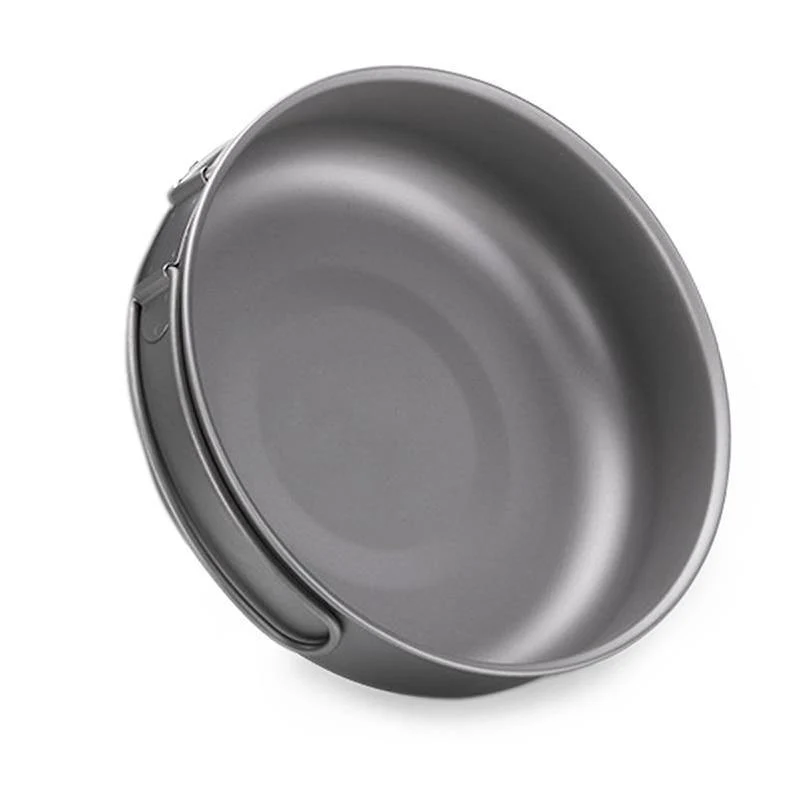 Titan Bratpfanne Schüssel Platte mit Klappgriff Ultraleicht Outdoor Camping Picknick Geschirr Geschirr