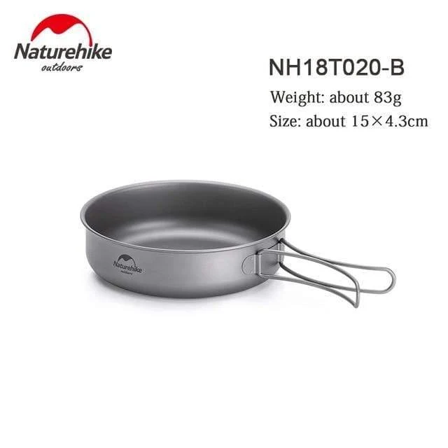 Titan Bratpfanne Schüssel Platte mit Klappgriff Ultraleicht Outdoor Camping Picknick Geschirr Geschirr