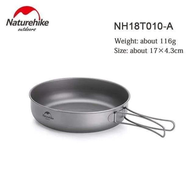 Titan Bratpfanne Schüssel Platte mit Klappgriff Ultraleicht Outdoor Camping Picknick Geschirr Geschirr