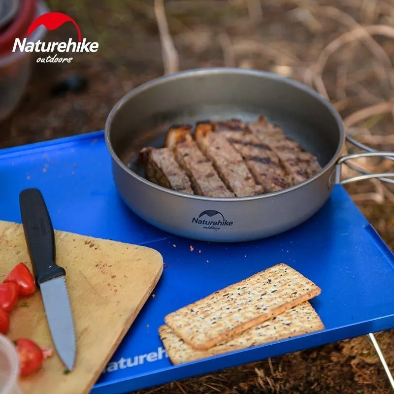 Titan Bratpfanne Schüssel Platte mit Klappgriff Ultraleicht Outdoor Camping Picknick Geschirr Geschirr