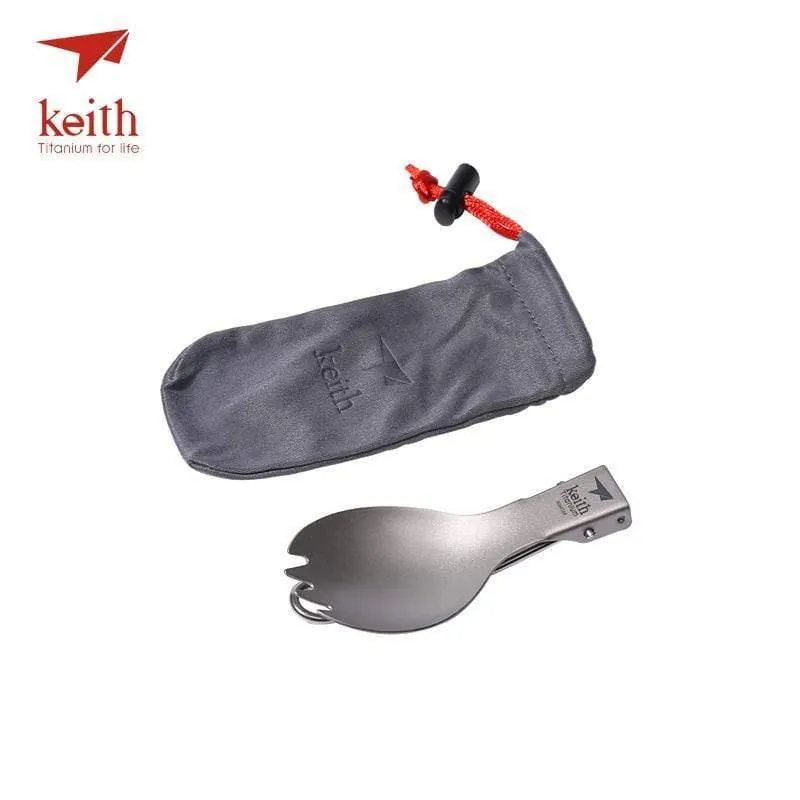 Titan Klappgabel Portable Outdoor Camping Besteck Reise Geschirr Picknick Wandern Bequem Gabel Löffel Nur 17.5g