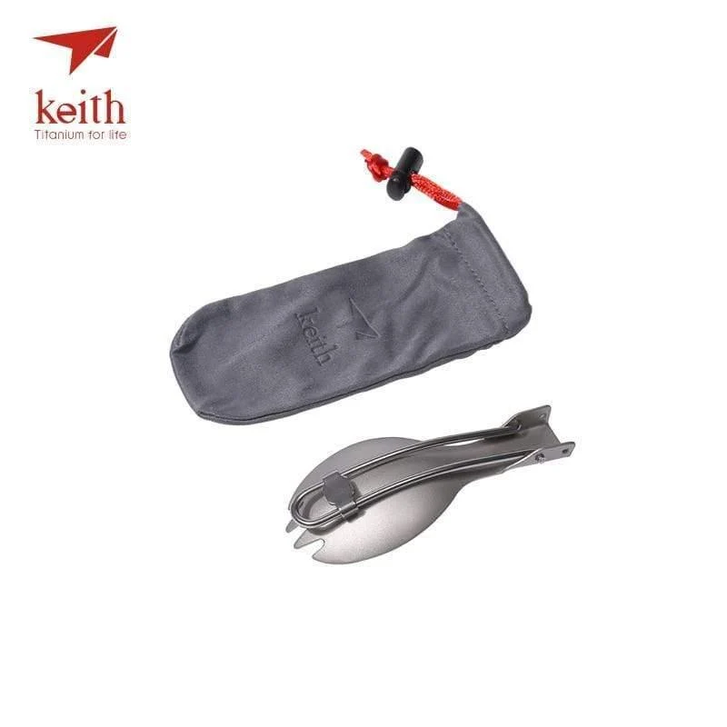 Titan Klappgabel Portable Outdoor Camping Besteck Reise Geschirr Picknick Wandern Bequem Gabel Löffel Nur 17.5g