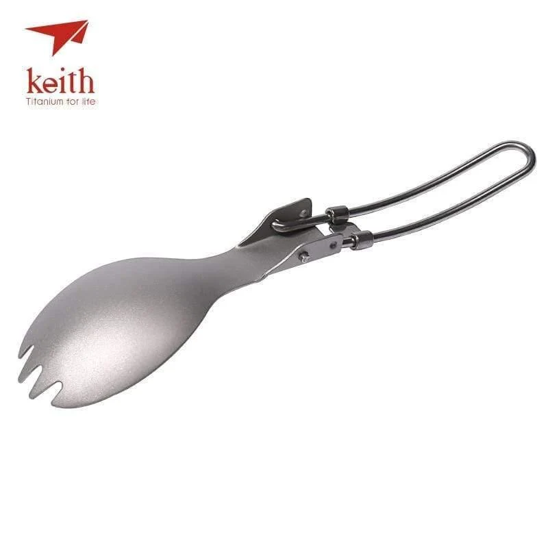 Titan Klappgabel Portable Outdoor Camping Besteck Reise Geschirr Picknick Wandern Bequem Gabel Löffel Nur 17.5g