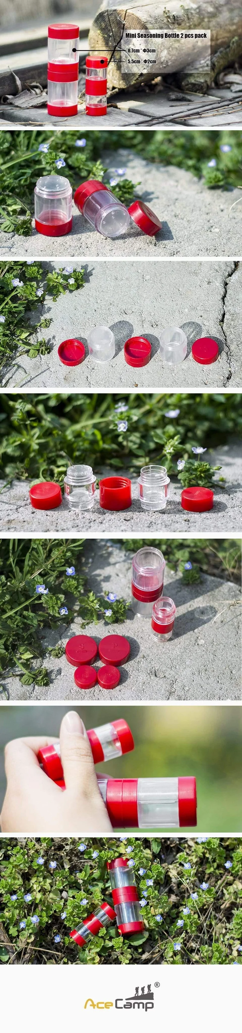 2pcs BBQ Kochen Caster Outdoor Camping Salz Pfeffer Gewürz Flasche Kochgeschirr Besteck Picknick Aroma Container Box