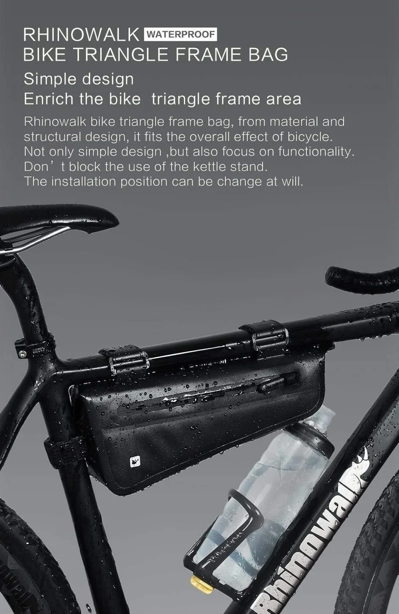Fahrrad-Dreieck-Rahmentasche, vollständig wasserdicht, Vorderrohr-Fahrradtasche, 2.8 l, für Rennrad, MTB, faltbare Fahrrad-Aufbewahrungswerkzeugtaschen