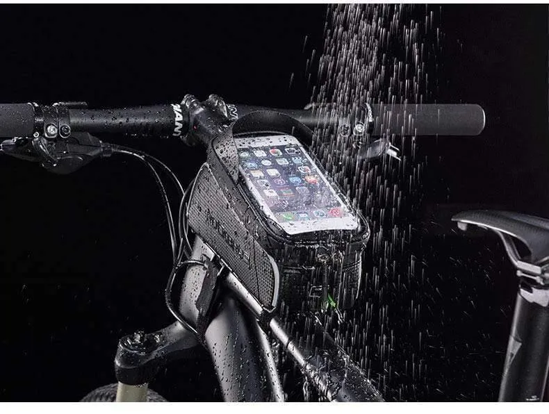 MTB Fahrradtasche 6" Touchscreen Rahmen Reflektierende Tasche Fahrradoberteil Wasserdichte Schlauchtasche Telefonhülle Fahrradzubehör