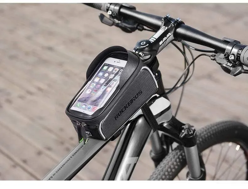 MTB Fahrradtasche 6" Touchscreen Rahmen Reflektierende Tasche Fahrradoberteil Wasserdichte Schlauchtasche Telefonhülle Fahrradzubehör