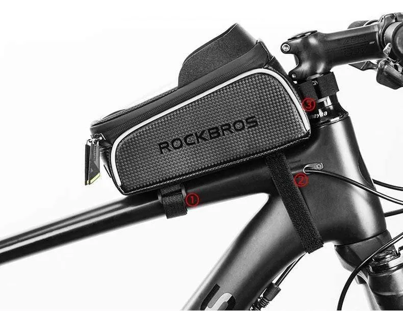 MTB Fahrradtasche 6" Touchscreen Rahmen Reflektierende Tasche Fahrradoberteil Wasserdichte Schlauchtasche Telefonhülle Fahrradzubehör