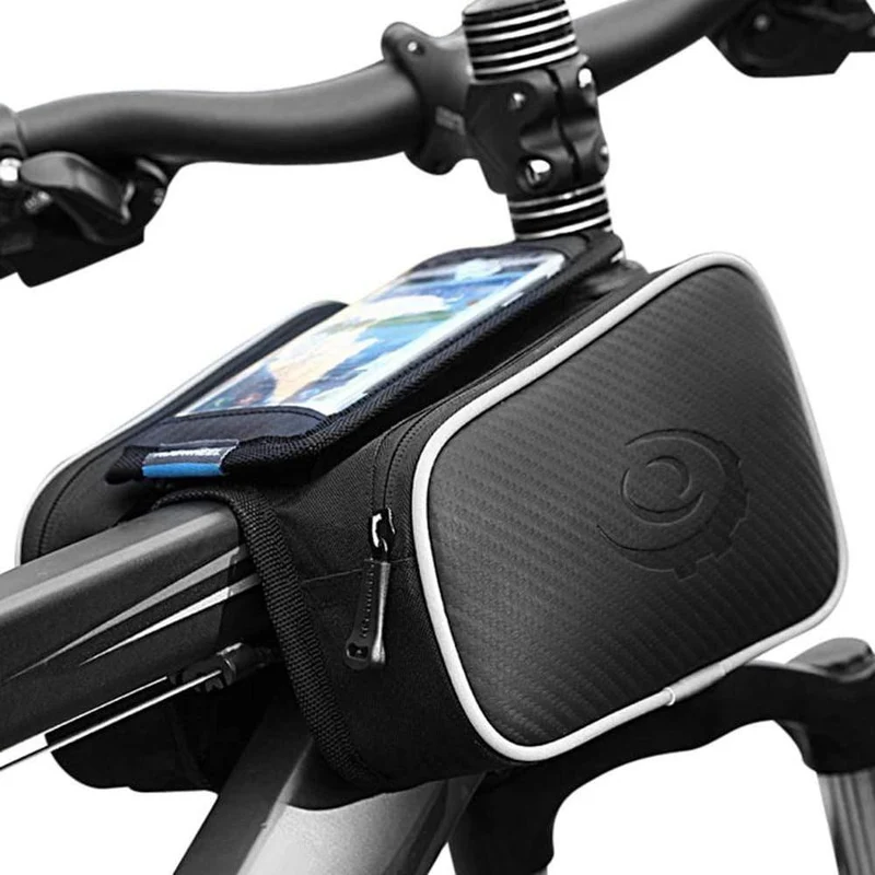 1.8 l wasserdichte Fahrradtasche, Fahrradrahmen, Vorderrad-Steuerrohr, Touchscreen-Gepäcktasche, Doppeltasche für 4.8/5.5 Zoll Telefon