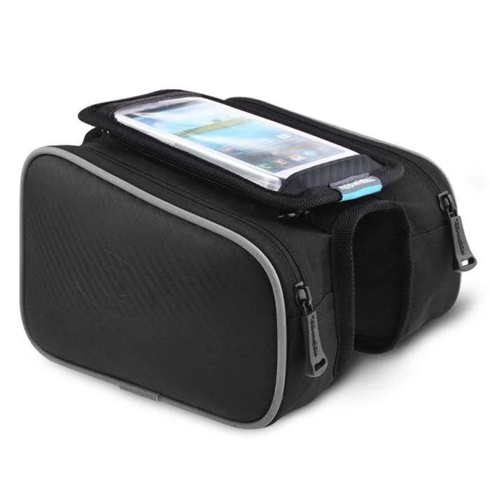 1.8 l wasserdichte Fahrradtasche, Fahrradrahmen, Vorderrad-Steuerrohr, Touchscreen-Gepäcktasche, Doppeltasche für 4.8/5.5 Zoll Telefon