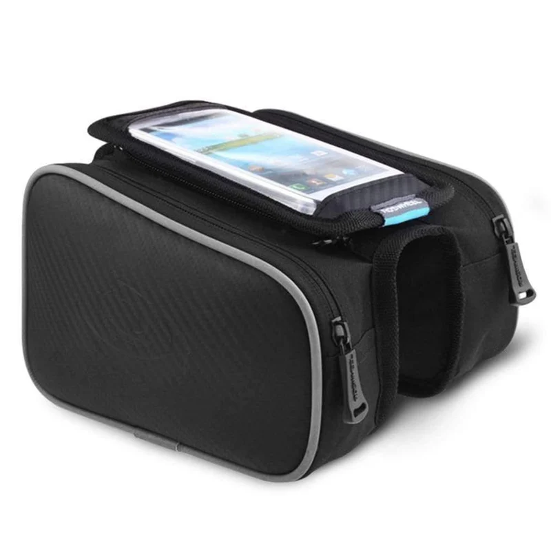 1.8 l wasserdichte Fahrradtasche, Fahrradrahmen, Vorderrad-Steuerrohr, Touchscreen-Gepäcktasche, Doppeltasche für 4.8/5.5 Zoll Telefon