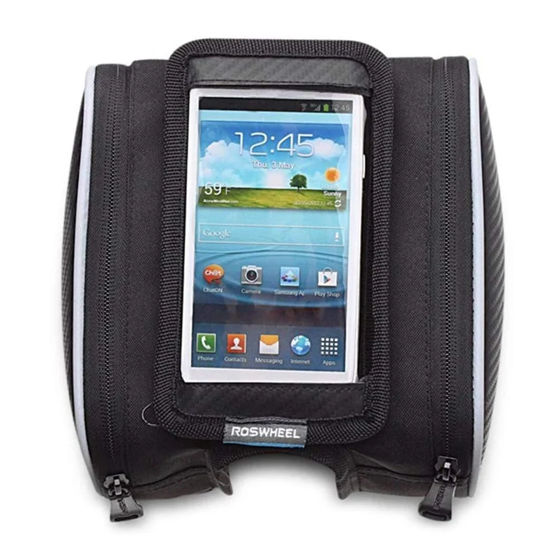 1.8 l wasserdichte Fahrradtasche, Fahrradrahmen, Vorderrad-Steuerrohr, Touchscreen-Gepäcktasche, Doppeltasche für 4.8/5.5 Zoll Telefon