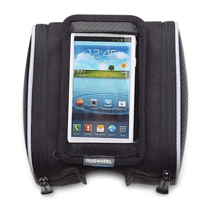 1.8 l wasserdichte Fahrradtasche, Fahrradrahmen, Vorderrad-Steuerrohr, Touchscreen-Gepäcktasche, Doppeltasche für 4.8/5.5 Zoll Telefon