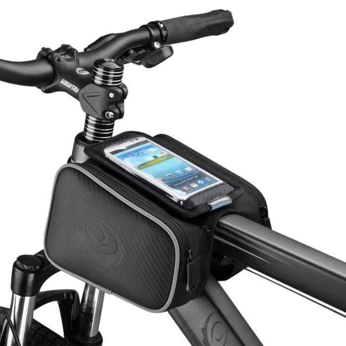 1.8 l wasserdichte Fahrradtasche, Fahrradrahmen, Vorderrad-Steuerrohr, Touchscreen-Gepäcktasche, Doppeltasche für 4.8/5.5 Zoll Telefon