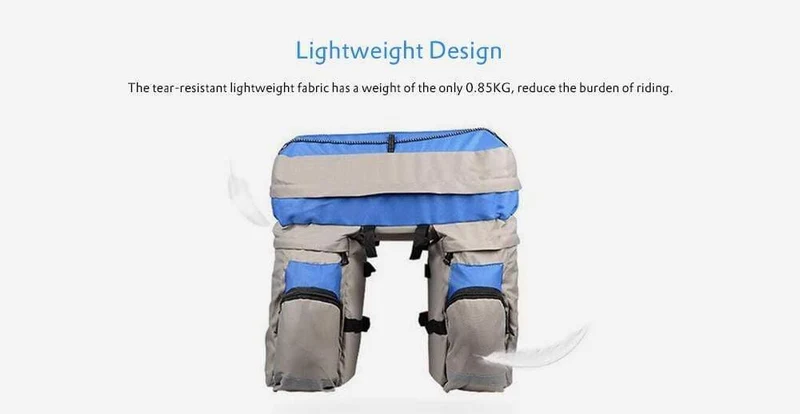 60L MTB Fahrradtasche Rücksitz Doppelte Seitentaschen mit Regenschutz Lichtreflektierendes Band Fahrradtasche Fahrradtasche