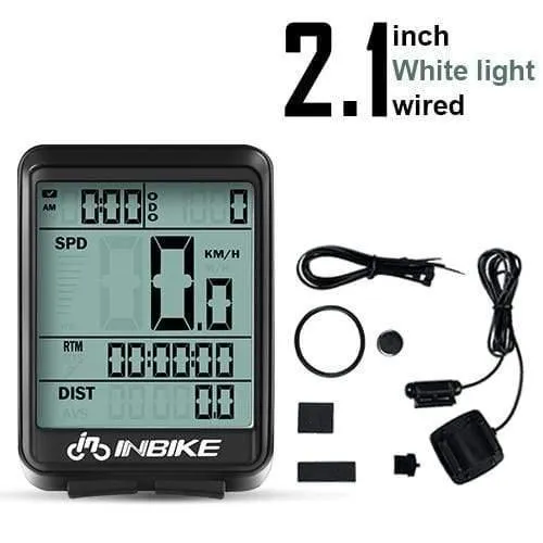 Wasserdichter Fahrradcomputer, kabellos und kabelgebunden, MTB-Fahrrad, Kilometerzähler, Stoppuhr, Tachometer, Uhr, LED, digitale Rate