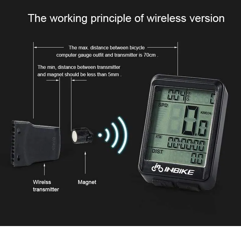 Wasserdichter Fahrradcomputer, kabellos und kabelgebunden, MTB-Fahrrad, Kilometerzähler, Stoppuhr, Tachometer, Uhr, LED, digitale Rate