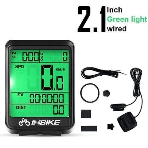 Wasserdichter Fahrradcomputer, kabellos und kabelgebunden, MTB-Fahrrad, Kilometerzähler, Stoppuhr, Tachometer, Uhr, LED, digitale Rate