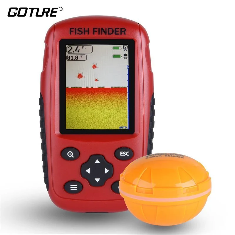 Russisch/Englisch Wireless Sonar Sensor Fish Finder 0.6-40 m Tiefe Echolot für Winter Eis Angeln Tackle Fishfinder