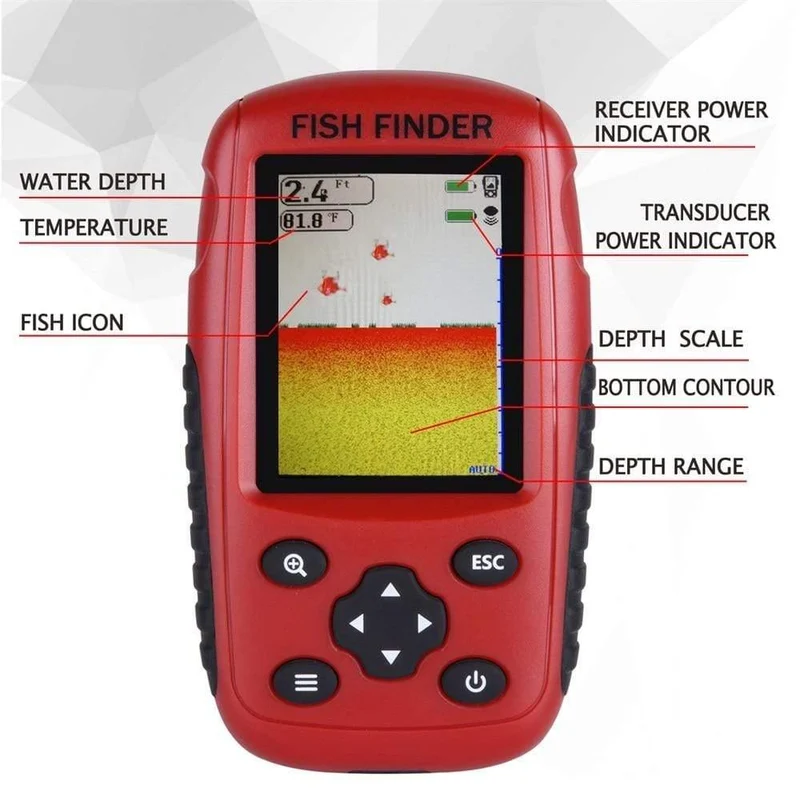 Russisch/Englisch Wireless Sonar Sensor Fish Finder 0.6-40 m Tiefe Echolot für Winter Eis Angeln Tackle Fishfinder