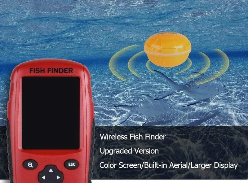 Russisch/Englisch Wireless Sonar Sensor Fish Finder 0.6-40 m Tiefe Echolot für Winter Eis Angeln Tackle Fishfinder