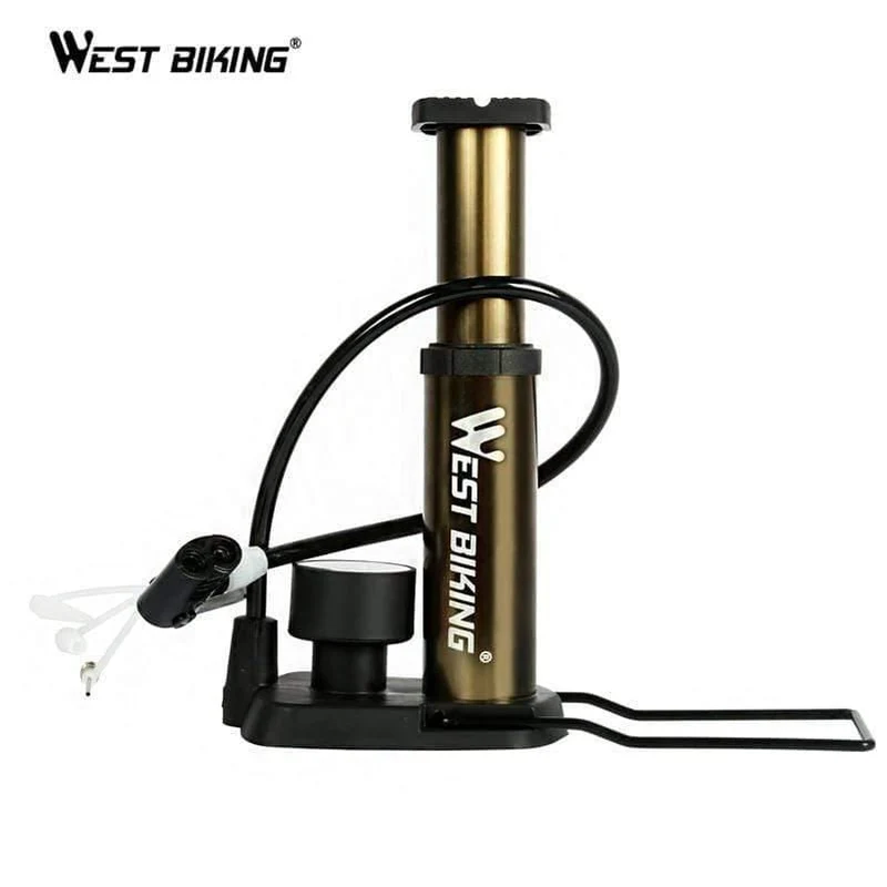 BIKE Fußaktivierte Standpumpe mit Manometer Fahrradluftpumpe Mini Tragbare tragbare 80 PSI Fahrradreifen-Standpumpe