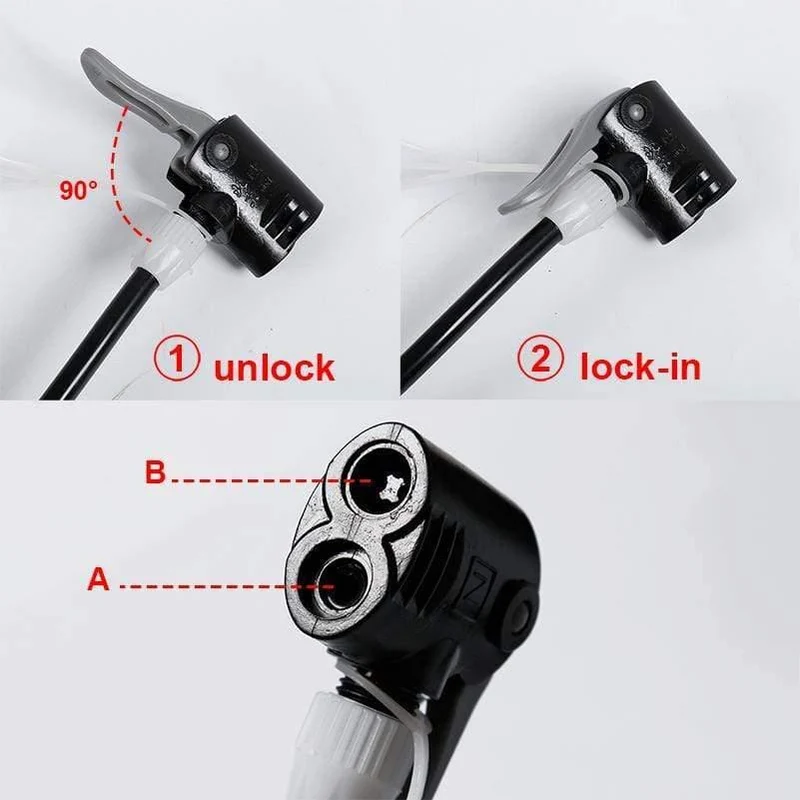 BIKE Fußaktivierte Standpumpe mit Manometer Fahrradluftpumpe Mini Tragbare tragbare 80 PSI Fahrradreifen-Standpumpe