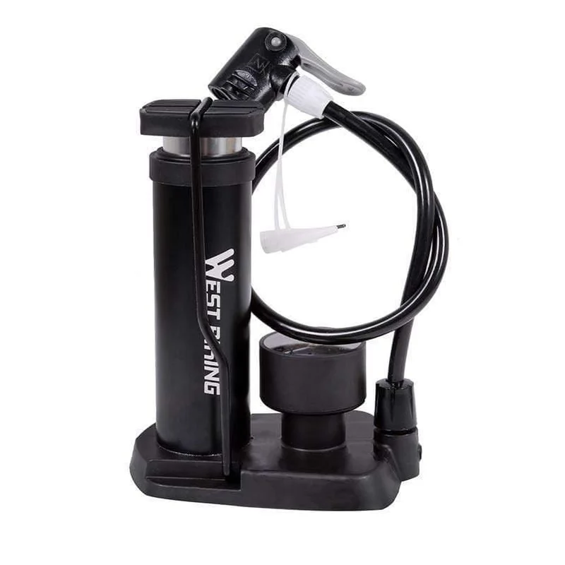 BIKE Fußaktivierte Standpumpe mit Manometer Fahrradluftpumpe Mini Tragbare tragbare 80 PSI Fahrradreifen-Standpumpe