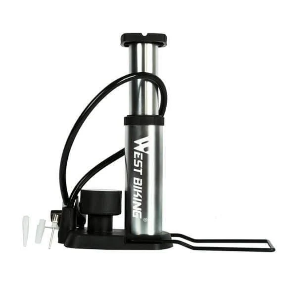 BIKE Fußaktivierte Standpumpe mit Manometer Fahrradluftpumpe Mini Tragbare tragbare 80 PSI Fahrradreifen-Standpumpe