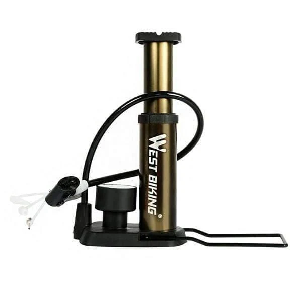 BIKE Fußaktivierte Standpumpe mit Manometer Fahrradluftpumpe Mini Tragbare tragbare 80 PSI Fahrradreifen-Standpumpe