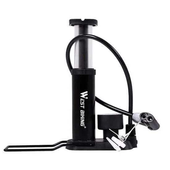 BIKE Fußaktivierte Standpumpe mit Manometer Fahrradluftpumpe Mini Tragbare tragbare 80 PSI Fahrradreifen-Standpumpe