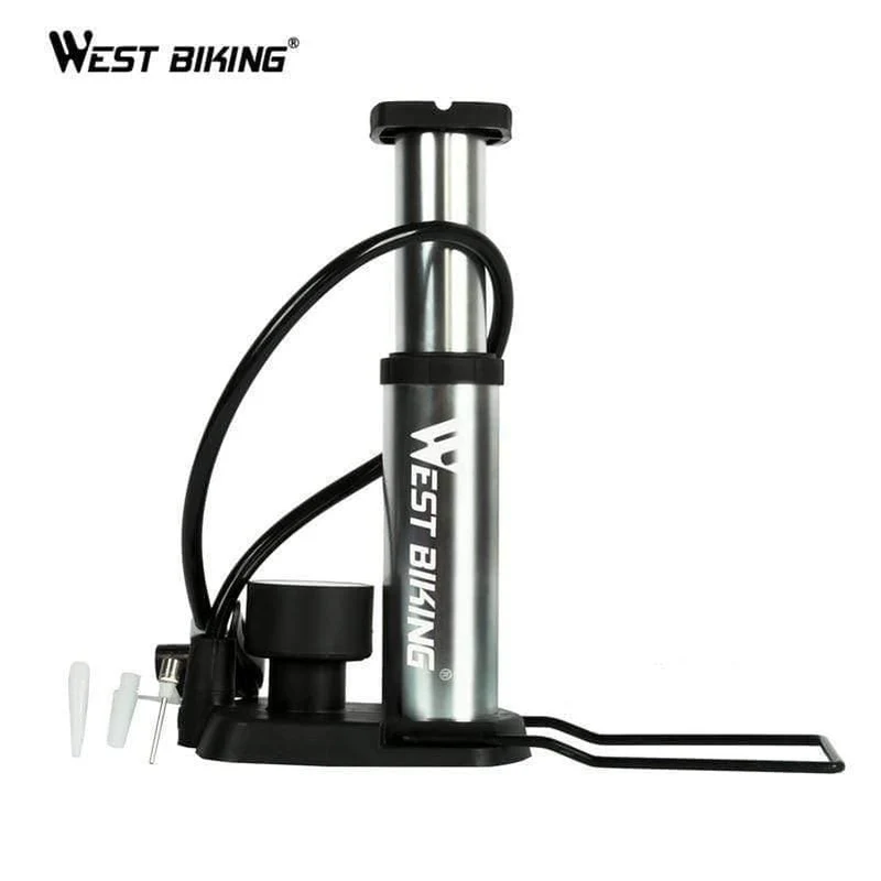 BIKE Fußaktivierte Standpumpe mit Manometer Fahrradluftpumpe Mini Tragbare tragbare 80 PSI Fahrradreifen-Standpumpe