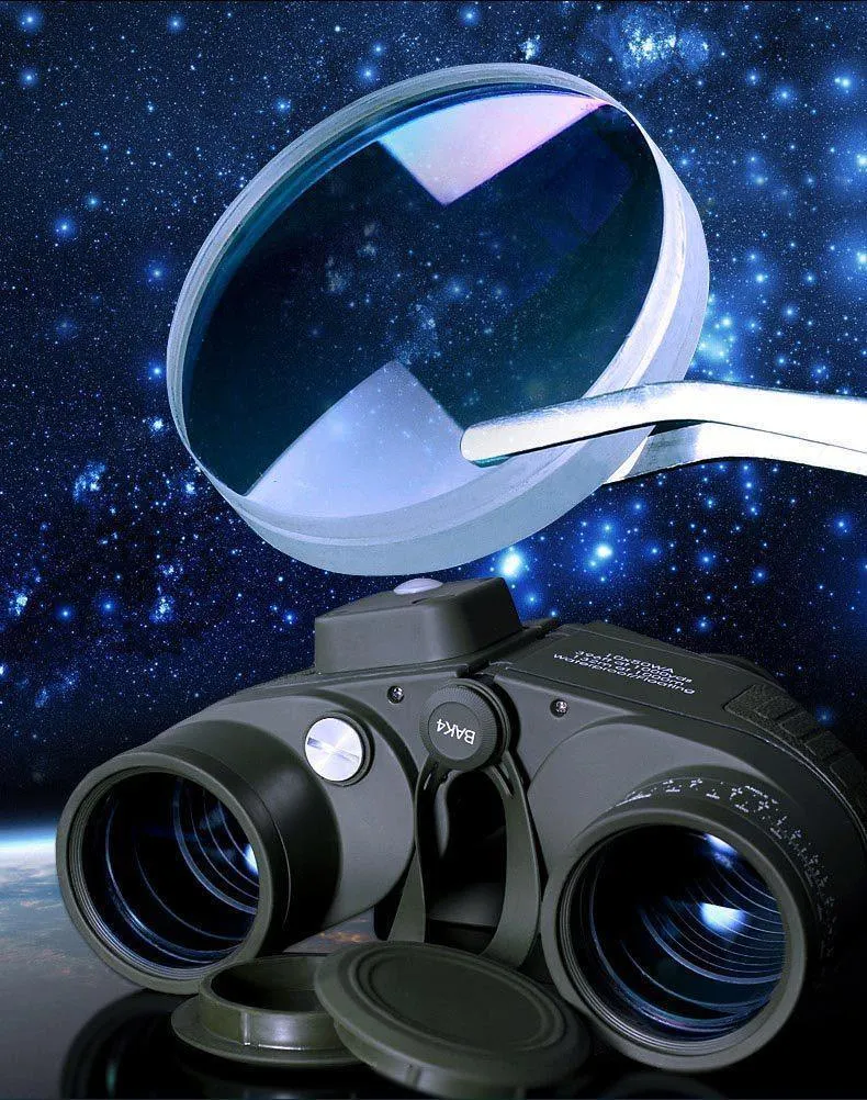 10x50 HD Marine Fernglas Zoom Entfernungsmesser Kompass Teleskop Okular Wasserdicht Stickstoff Armee Grün