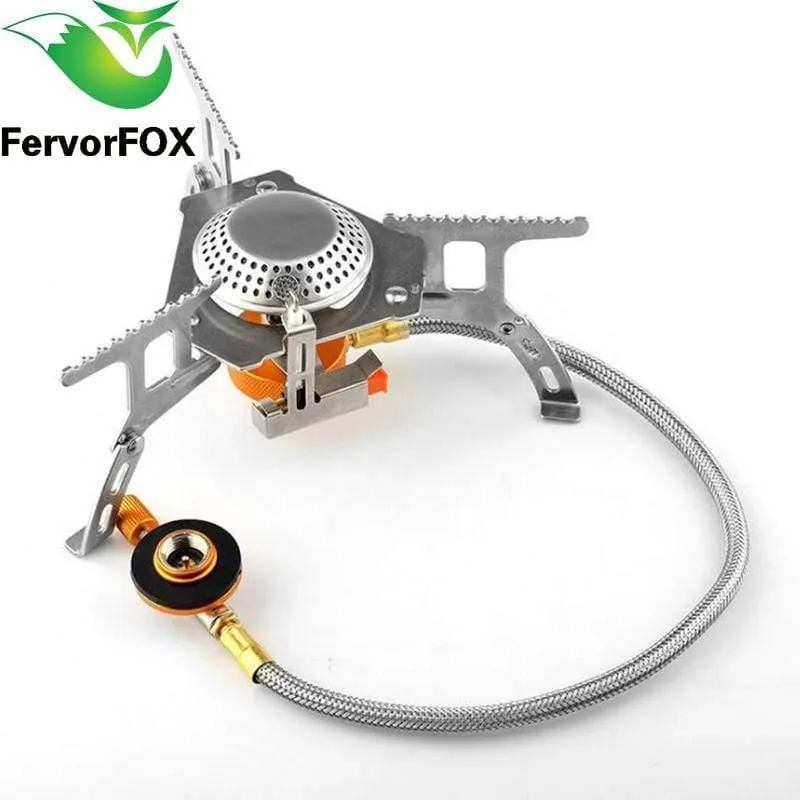 Faltbarer Outdoor-Gasherd Campingkocher Tragbarer elektronischer Gasherd mit Box Tragbare faltbare Split-Öfen 3500W