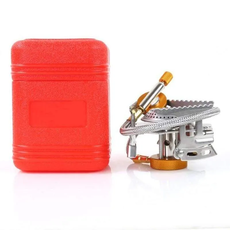 Faltbarer Outdoor-Gasherd Campingkocher Tragbarer elektronischer Gasherd mit Box Tragbare faltbare Split-Öfen 3500W